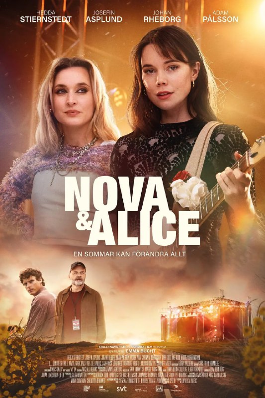 #诺娃与爱丽丝 Nova & Alice (2024)导演: Emma Bucht编剧: Jonna Bolin-Cullberg / Bengt Braskered主演: #赫达·斯蒂埃恩斯特特 / #约瑟芬·阿斯普伦德类型: #剧情 / #同性 / #音乐制片国家/地区: #瑞典语言: Swedish上映日期: 2024-09-13(瑞典)片长: 110分钟IMDb: tt32064571#豆瓣7.8IMDb评分：6.0剧情简介：两位艺术家诺娃和艾丽斯被经纪人勉强安排了一次联合巡演